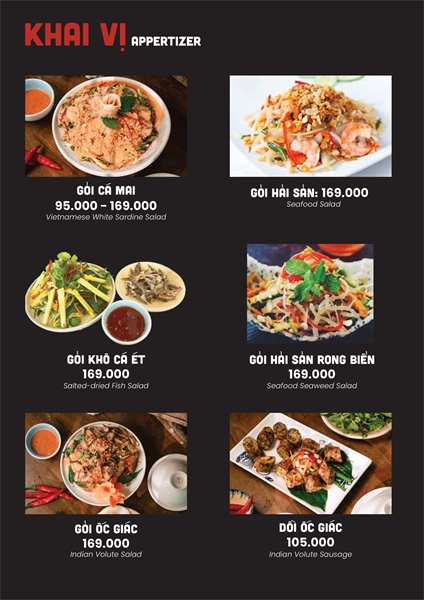Menu Nhà hàng hải sản cơm niêu Vuông Tròn7